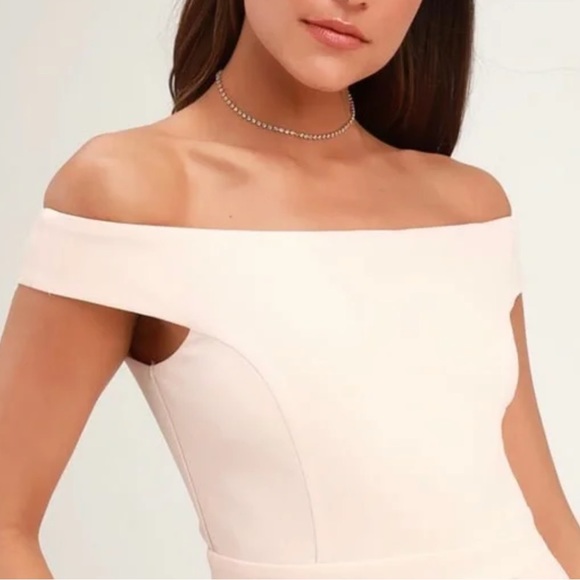 Lulus Mila Ruffled Off-the-Shoulder Maxi Dress Gown in Navy - XS - Picture 4 of 10